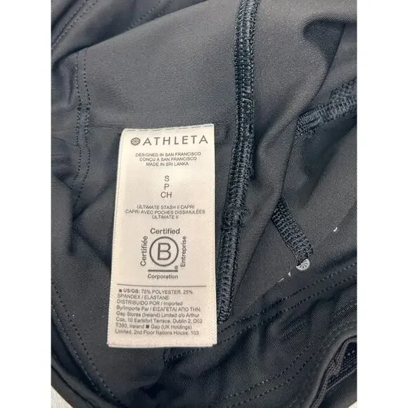 Athleta Ultimate Stash II Capri Leggings Sz S Black EUC - Picture 7 of 11